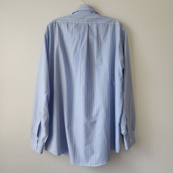 Brooks Brothers Shirt Men Size 16-35 Blue Stripe Traditional Fit Button Up Shirt - Picture 6 of 13